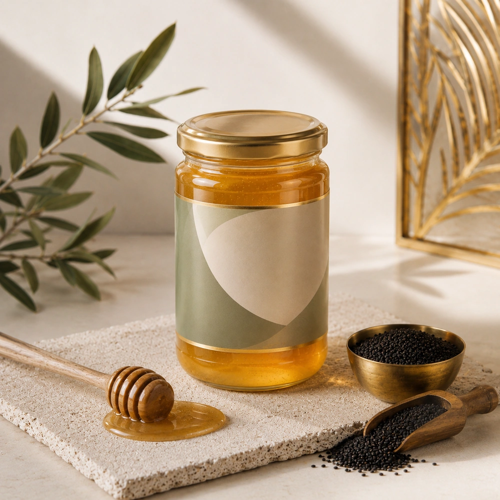 Black seed honey jar