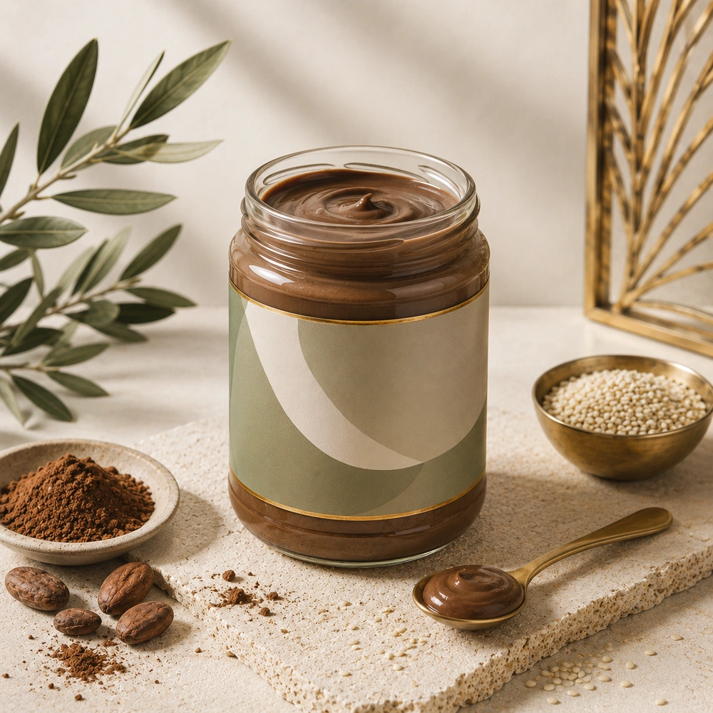 Cocoa tahini spread jar